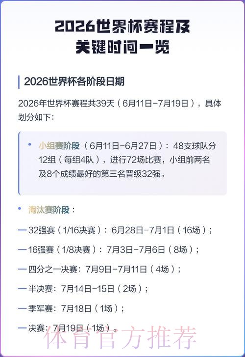 2026世界杯比赛时间最新赛事详情实时查看